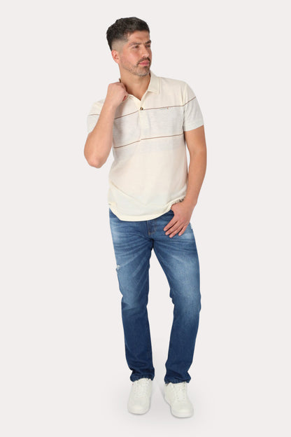 Polera Mc Polo Yard Dye Conquest Blanco Gangster