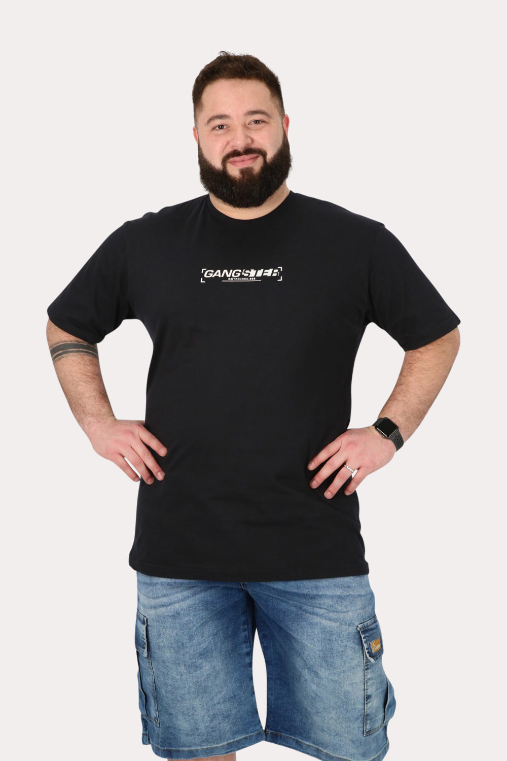 Plus Polera Mc Básica Radiance Negro Gangster