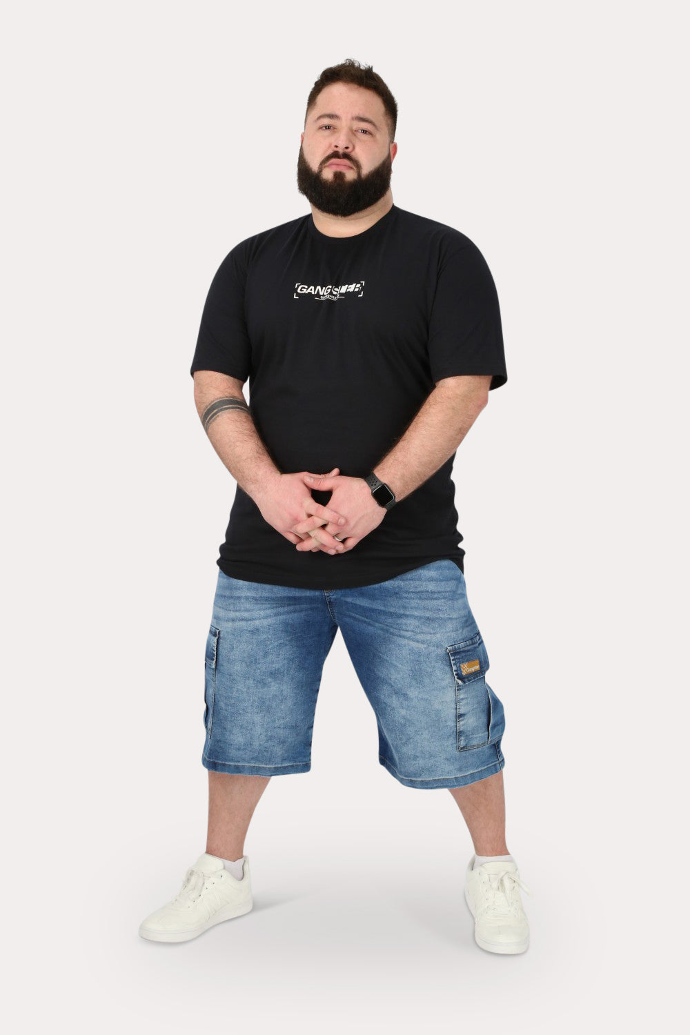 Plus Polera Mc Básica Radiance Negro Gangster
