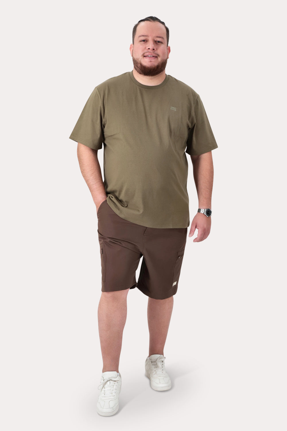 Plus Polera MC Basica Colombus Verde Militar