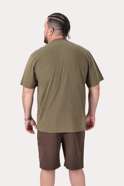Plus Polera MC Basica Colombus Verde Militar