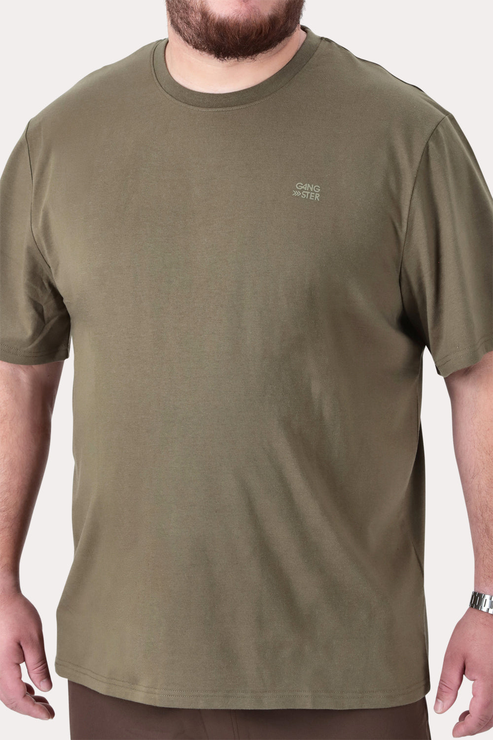 Plus Polera MC Basica Colombus Verde Militar