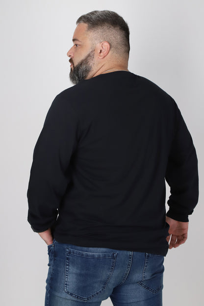 Plus Polera Manga Larga Link Negro Gangster