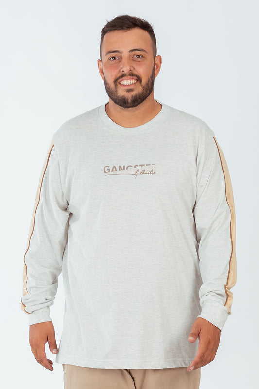 Plus Polera Ml Basica Prime Blanco Gangster