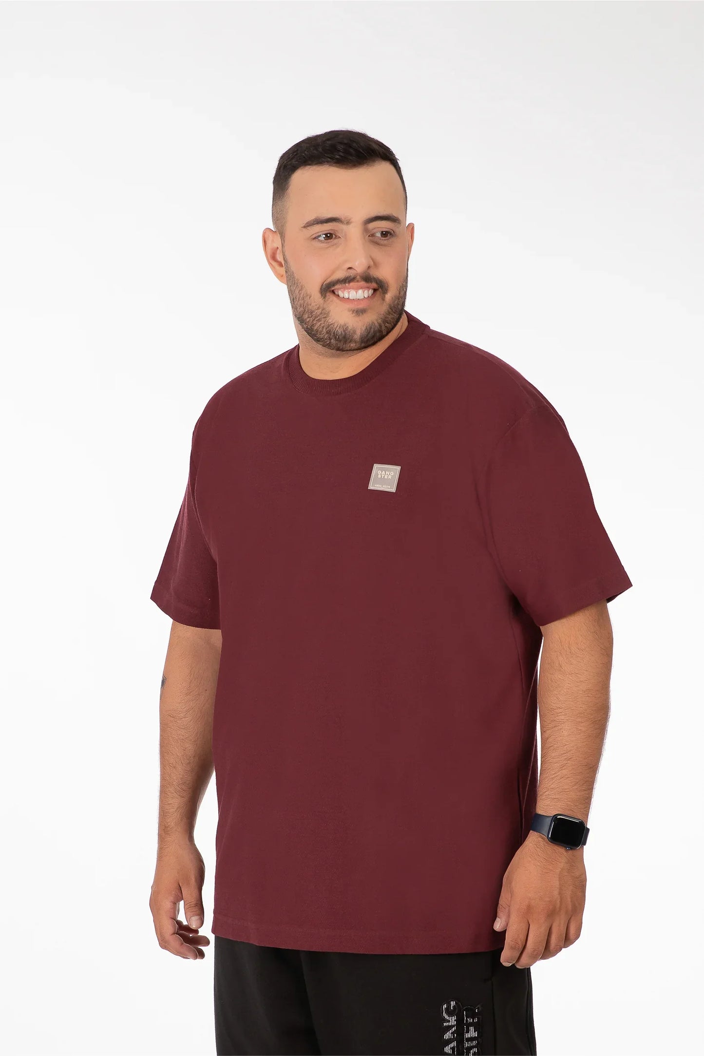 Plus Polera MC Textura Foggy Burdeo