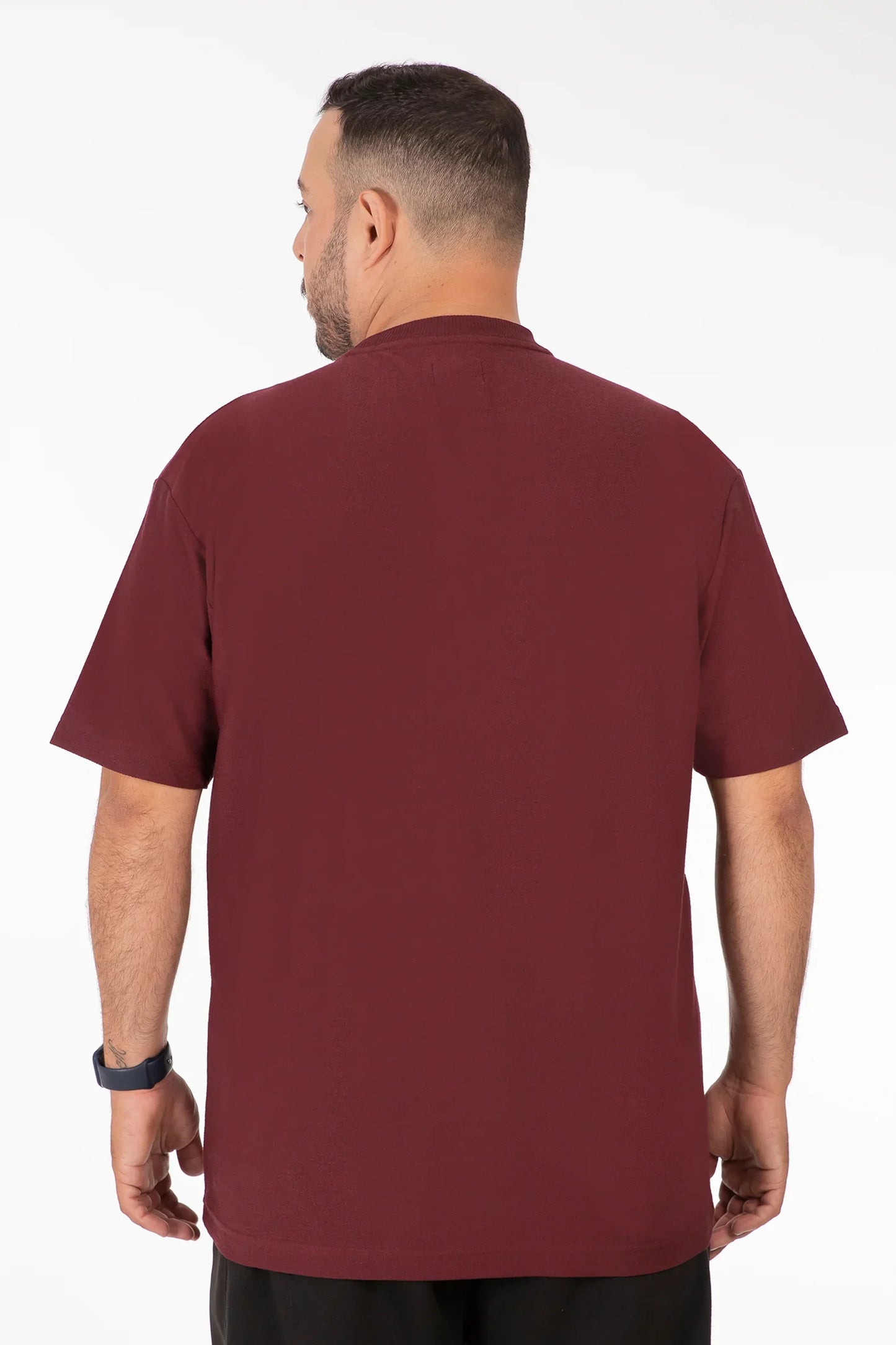 Plus Polera MC Textura Foggy Burdeo