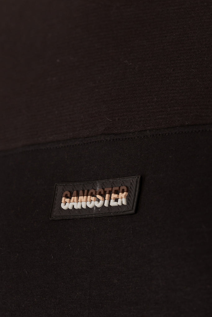Plus Polera Ml Basica Rib Negro Gangster