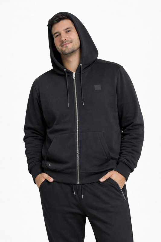 Plus Poleron Fullzipper Loop Negro