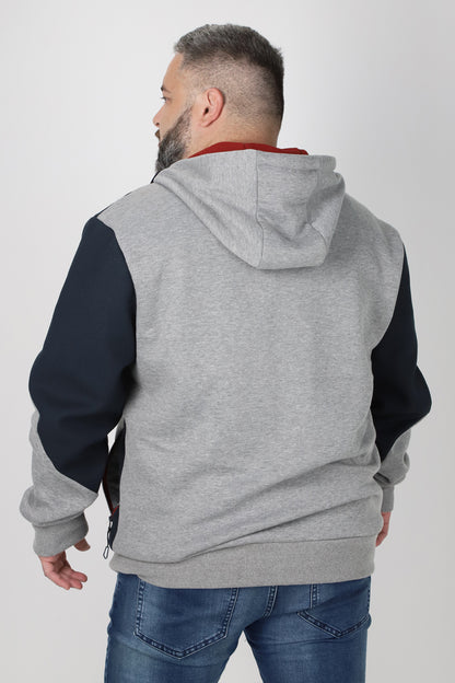 Poleron Full Zipper Temper Gris Gangster