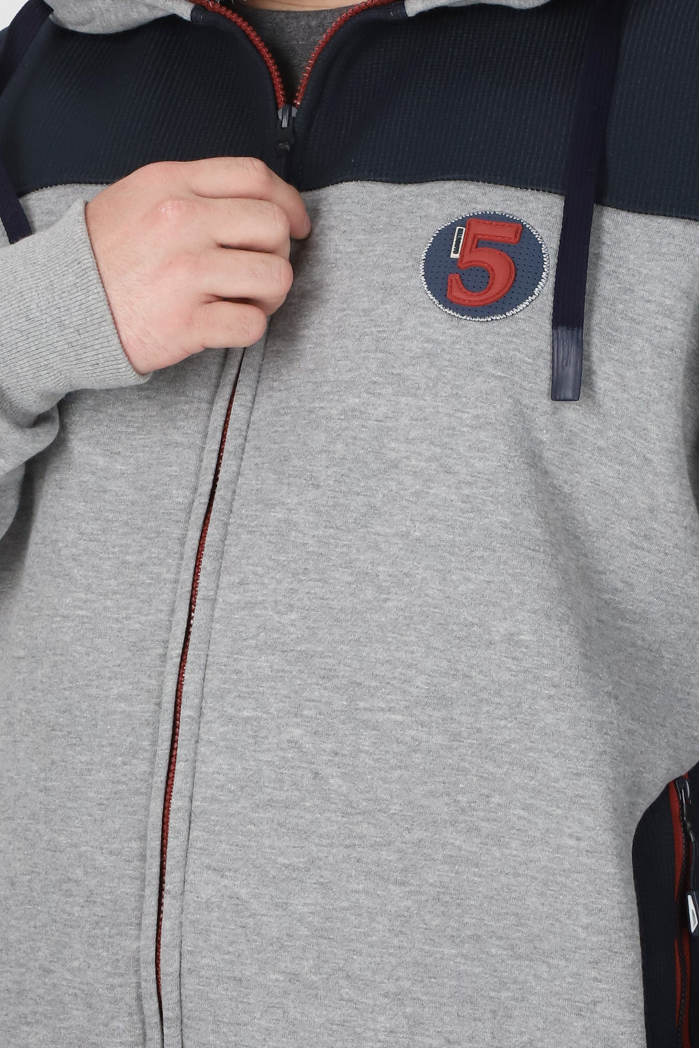 Poleron Full Zipper Temper Gris Gangster