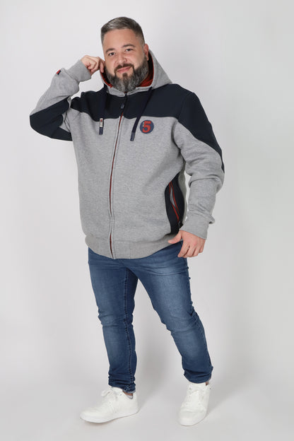 Poleron Full Zipper Temper Gris Gangster