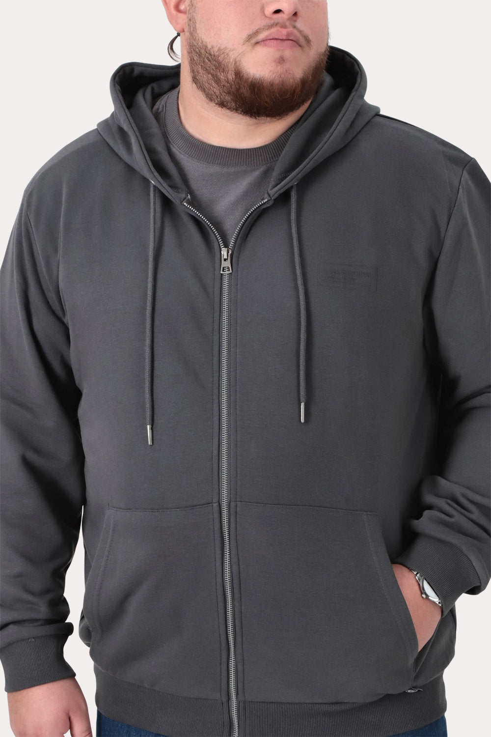 Plus Poleron Fullziper Fleece Loop Gris