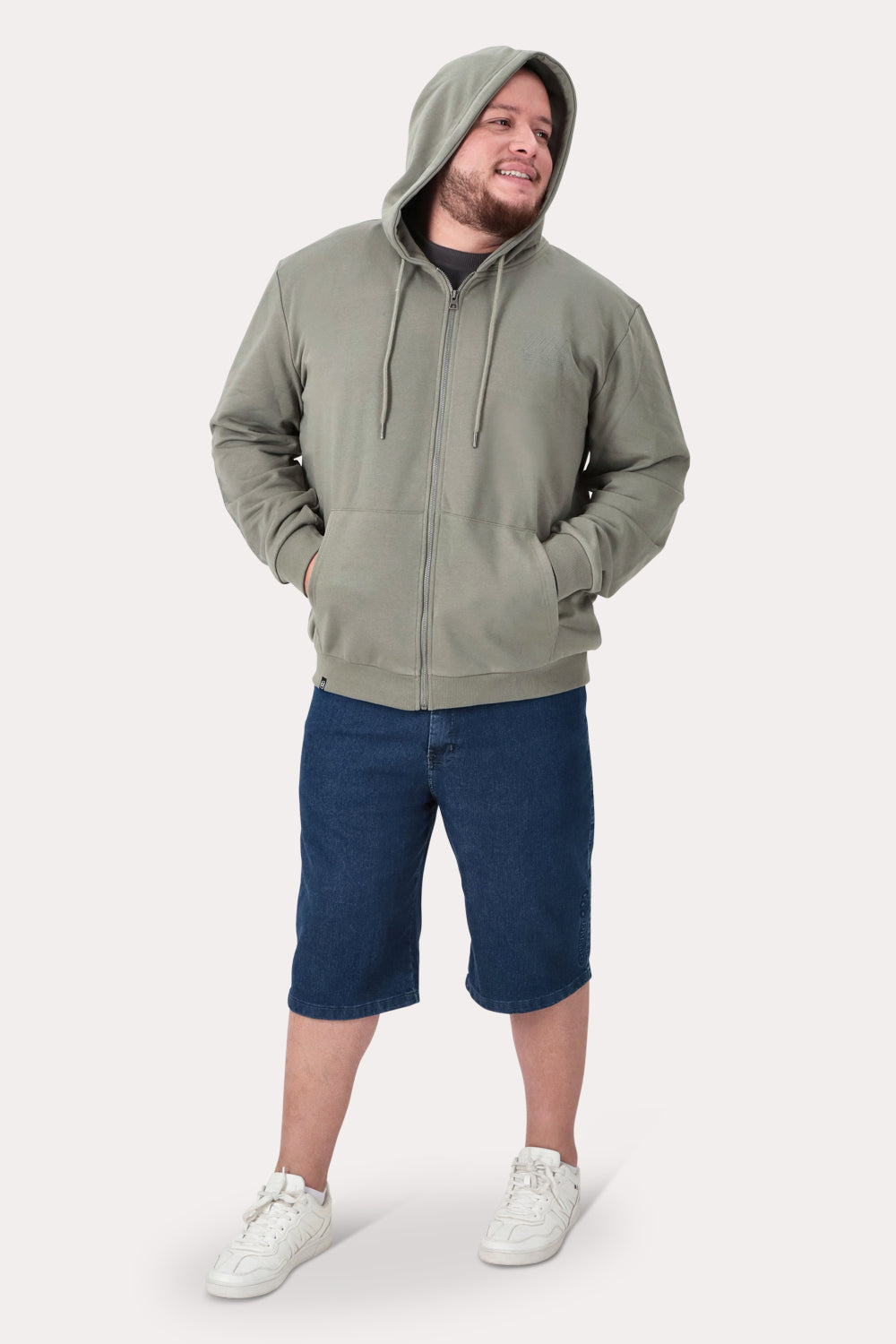 Plus Poleron Fullziper Fleece Damen Verde Militar