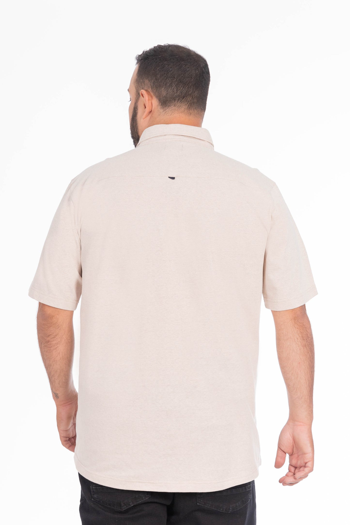 Plus Camisa Camisa Textura Berri Beige
