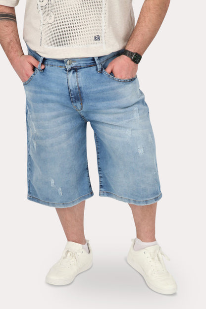 Plus Short Bermuda Denin Wash Azul Gangster