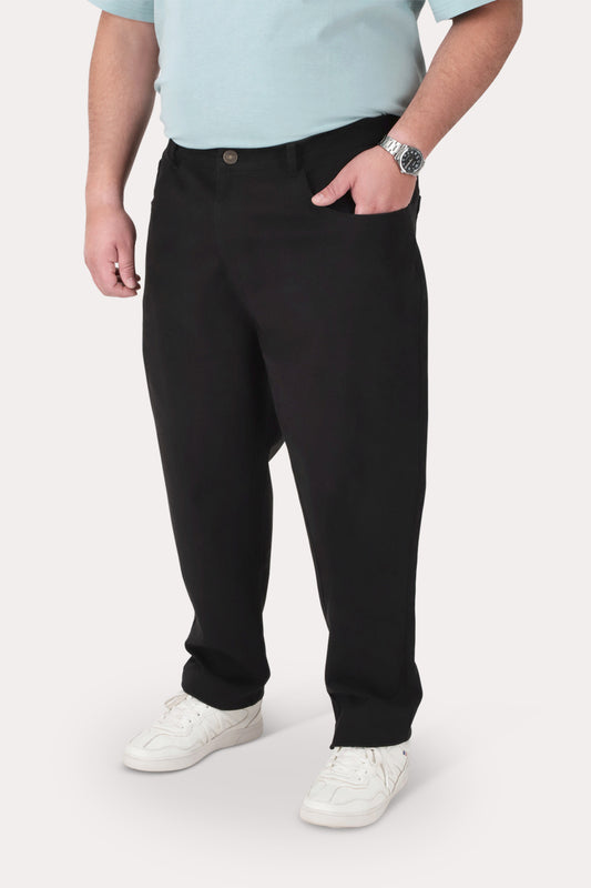 Plus Pantalon Canvas Liso Castle Negro