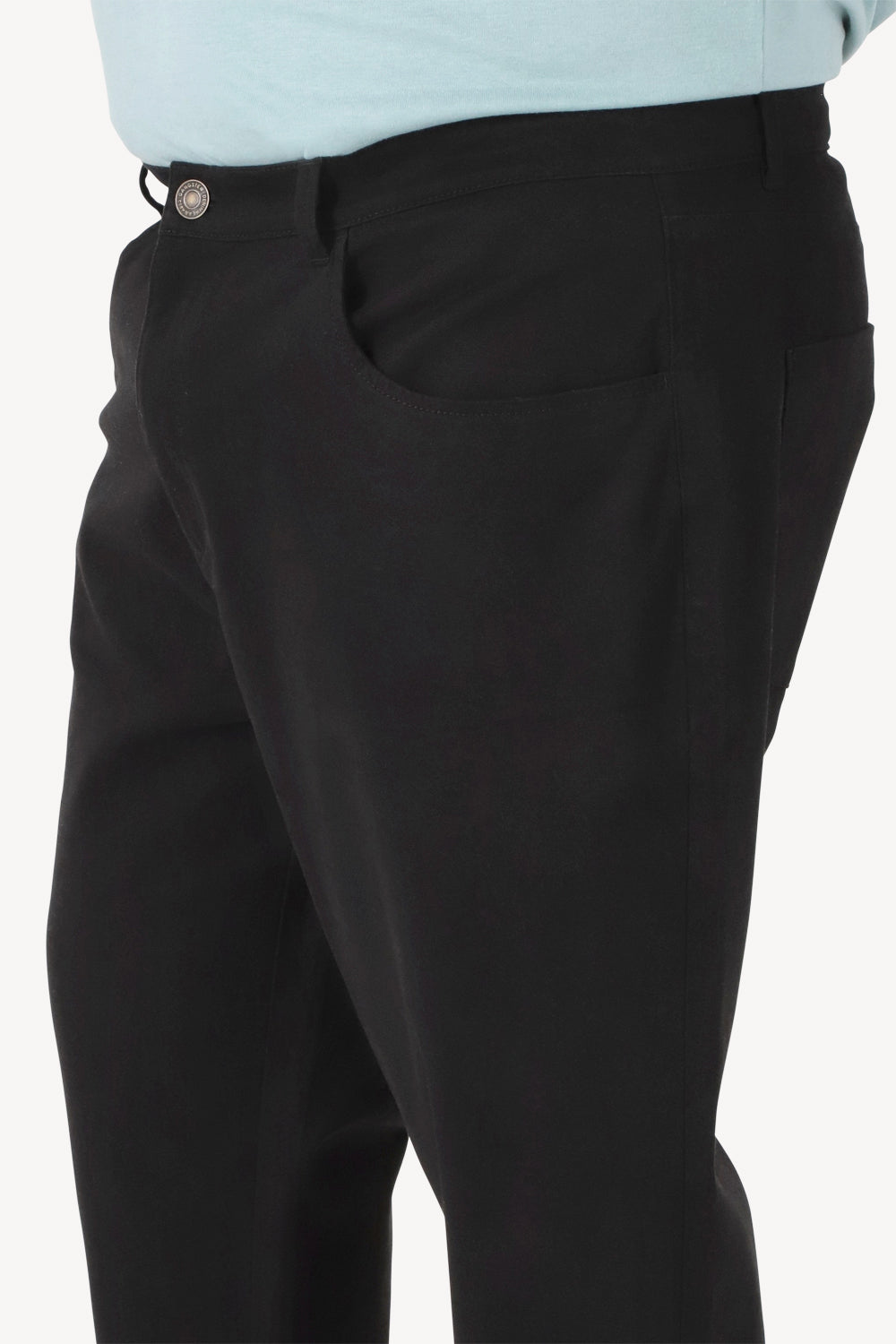 Plus Pantalon Canvas Liso Castle Negro