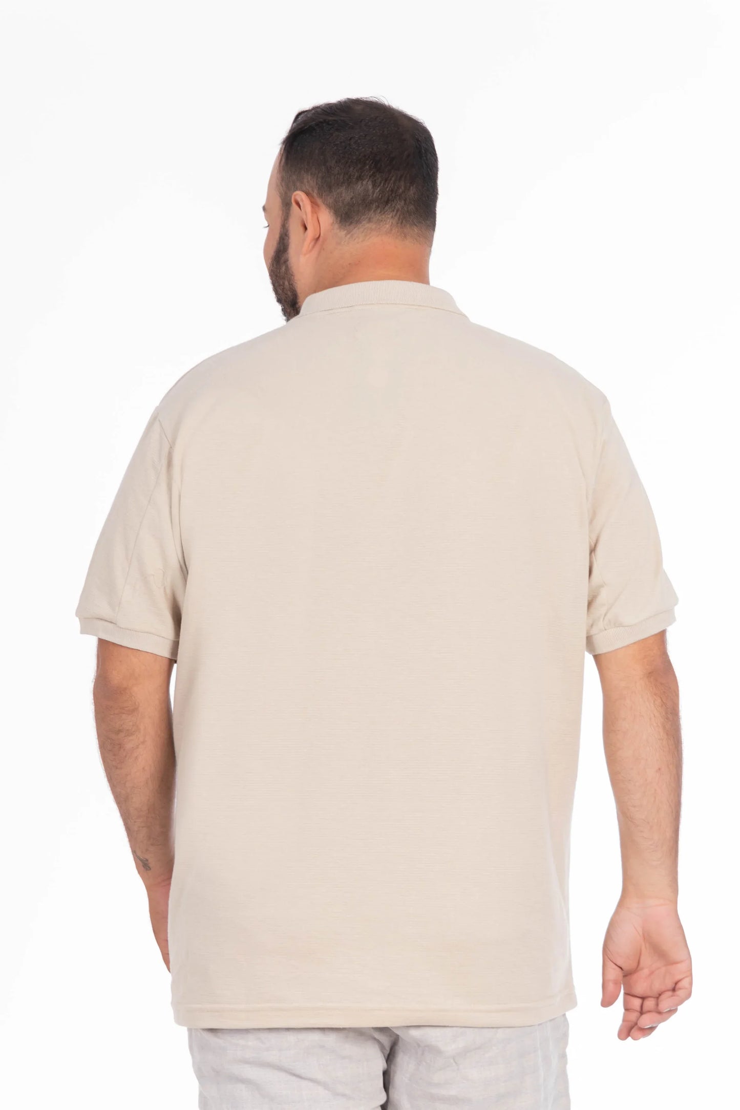 Plus Polera Cuello Textura Temple Beige
