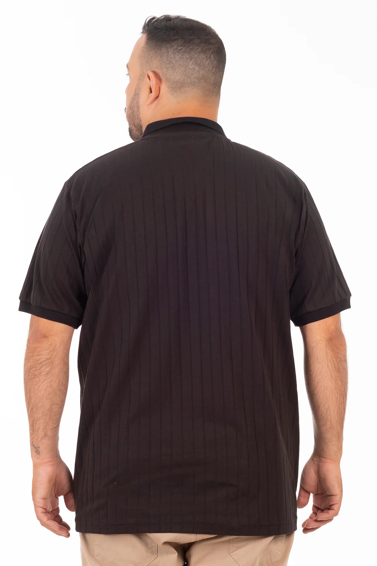 Plus Polera Cuello Textura Brixton Negro