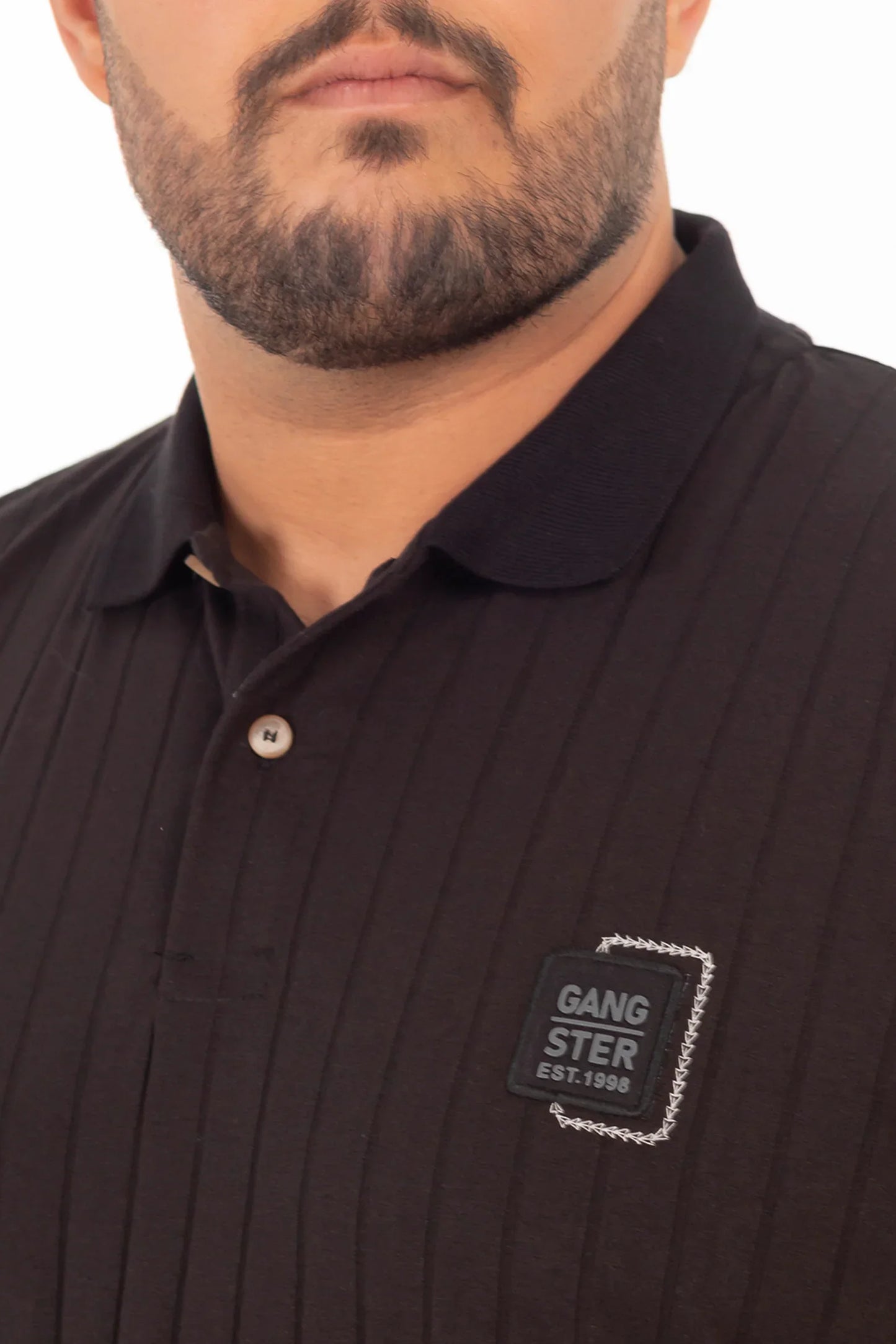 Plus Polera Cuello Textura Brixton Negro