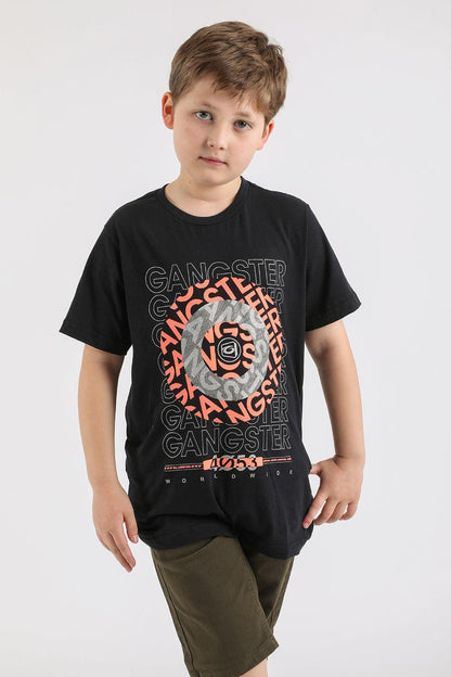 Teen Polera Mc Básica Disc Negro Gangster - Gangster