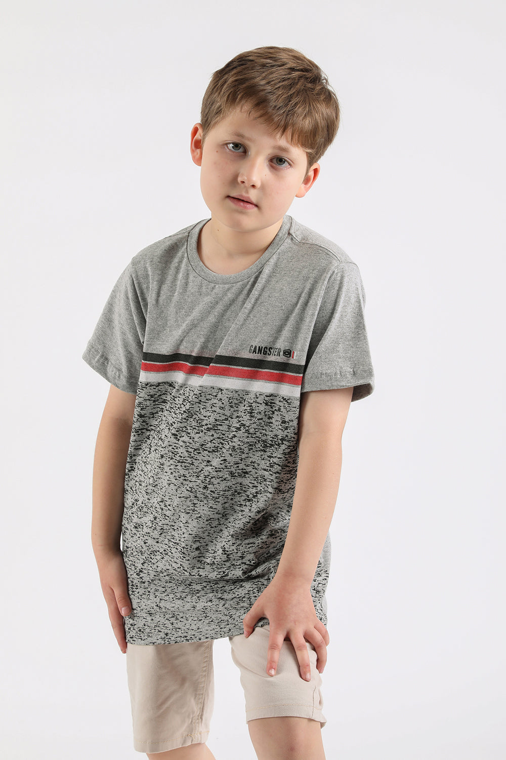 Teen Polera Mc Básica Stridots Gris Gangster