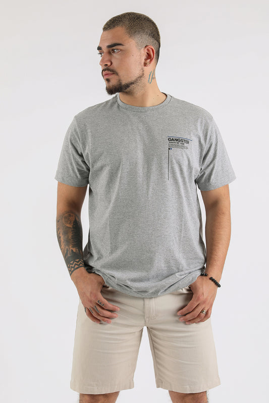 Plus Polera Mc Básica Time Gris Gangster