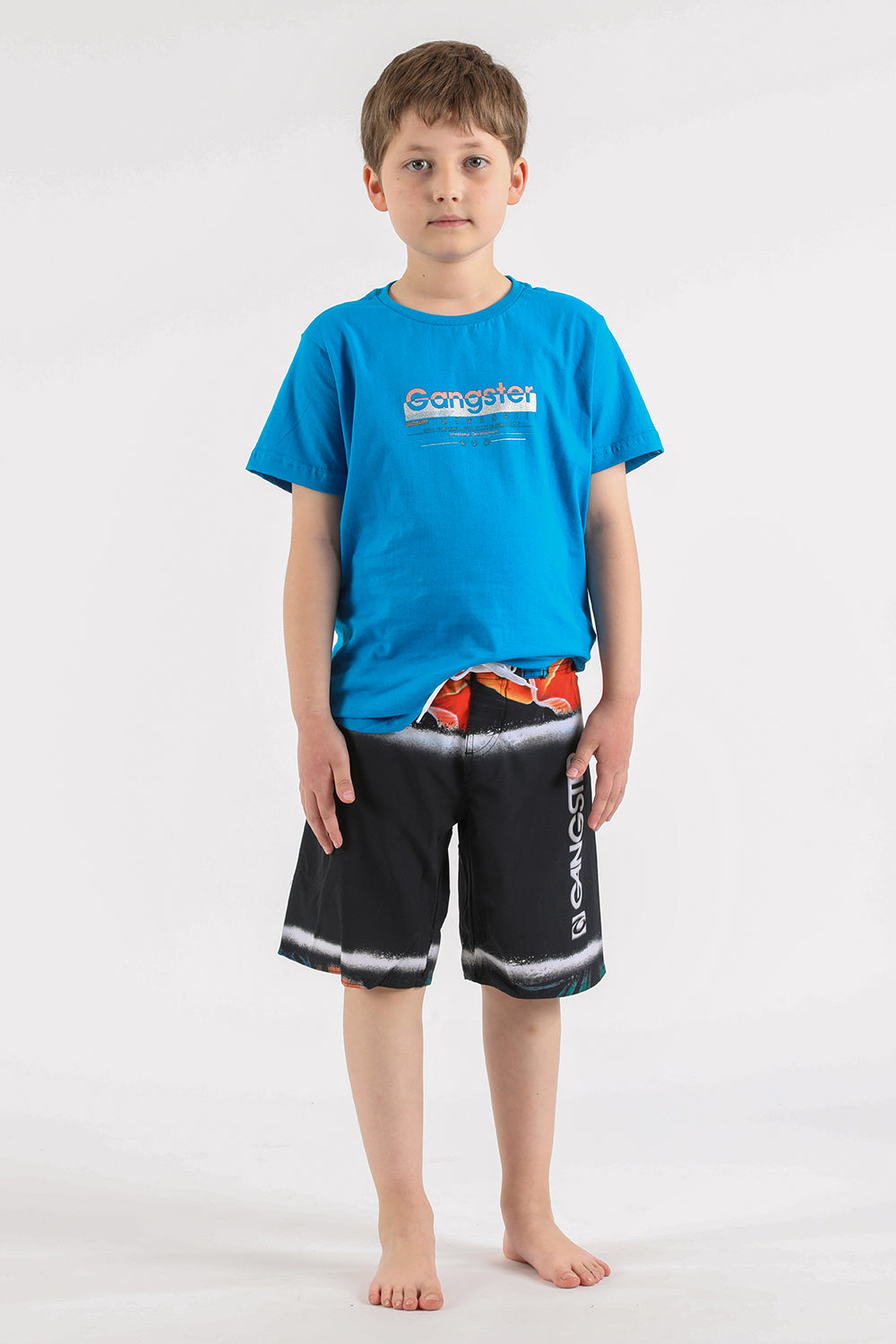 Teen Polera Mc Básica Woods Azul Gangster