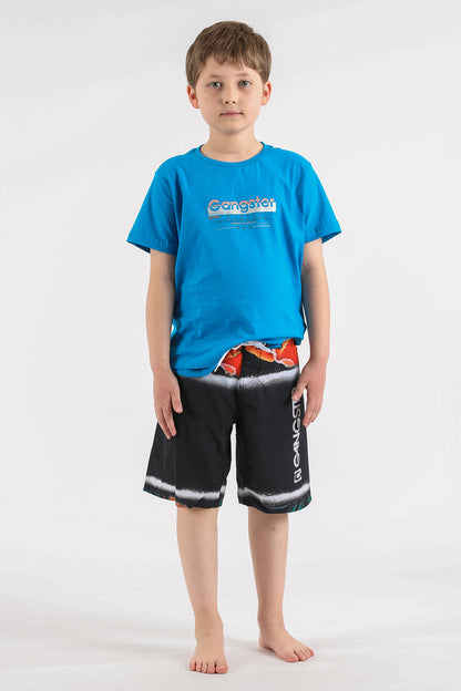 Teen Polera Mc Básica Woods Azul Gangster