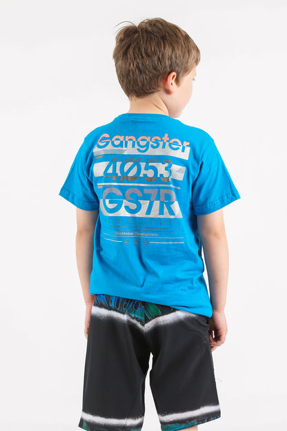 Teen Polera Mc Básica Woods Azul Gangster