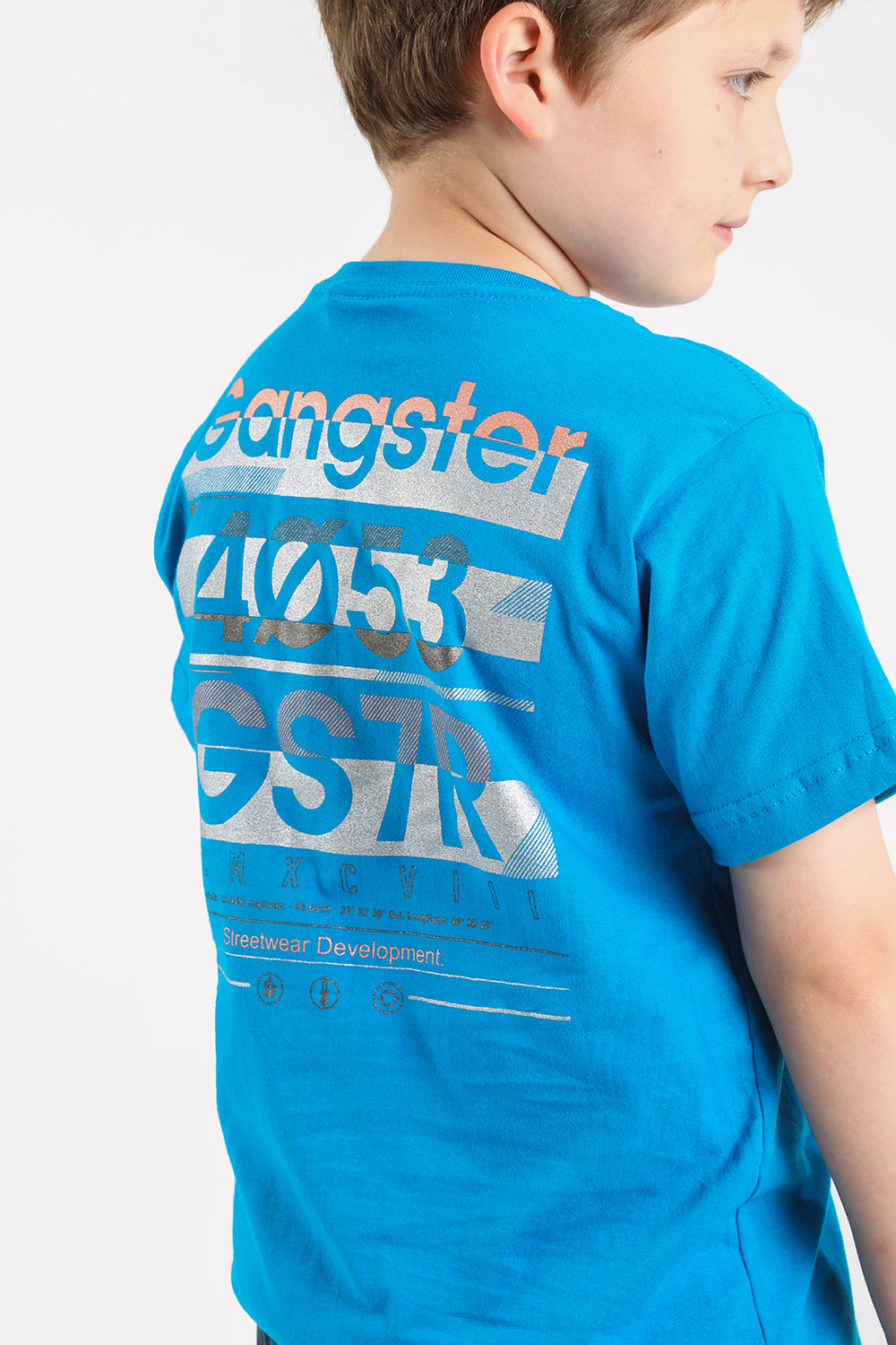 Teen Polera Mc Básica Woods Azul Gangster