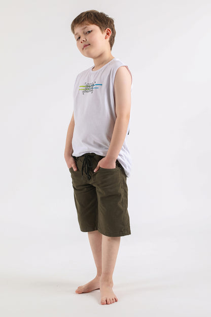 Teen Short Canvas Frontcord Verde Gangster