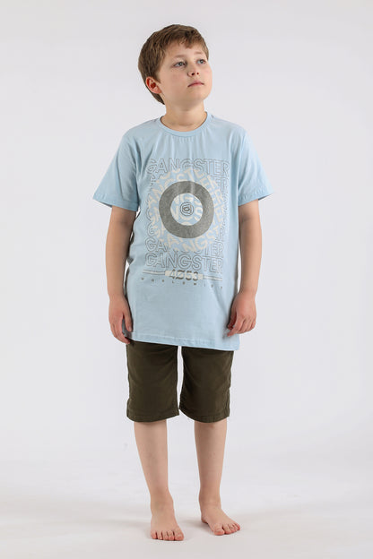 Teen Polera Mc Básica Disc Celeste Gangster