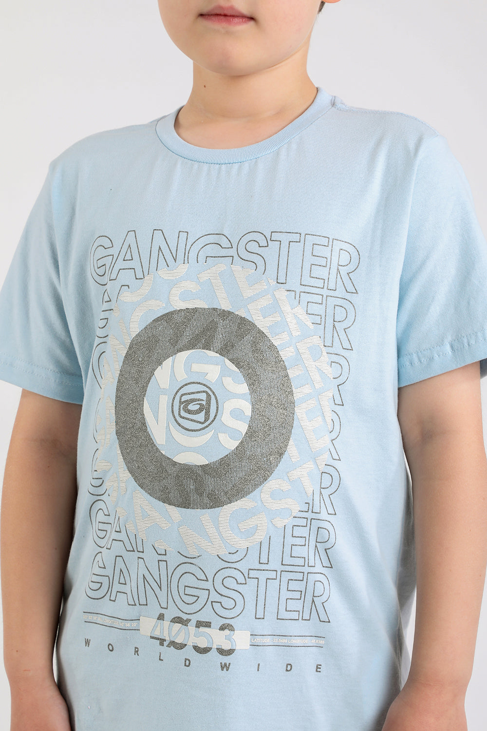 Teen Polera Mc Básica Disc Celeste Gangster