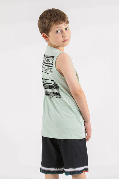 Teen Polera Sm Camo Verde Gangster