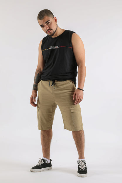 Short Canvas Cargo Carpenter Beige Gangster