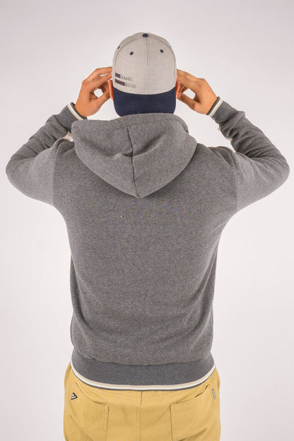 Polerón Full Zipper Fleece Cord Gris Gangster