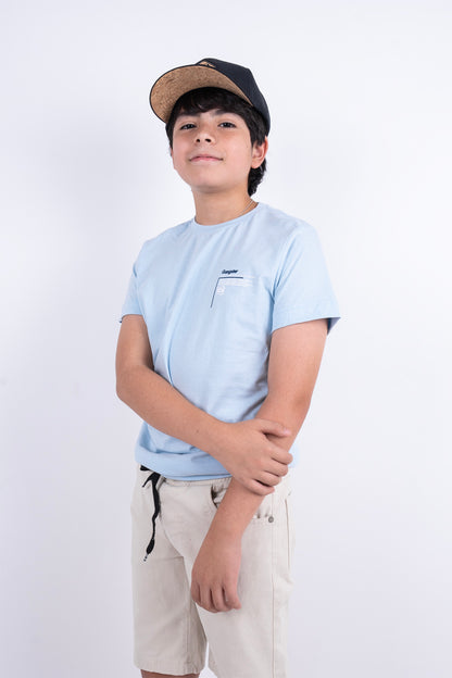Teen Polera Mc Básica Tab Celeste Gangster