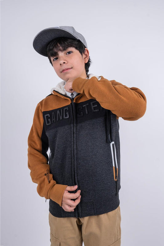 Teen Polerón Fullzipper Fleece Fun Negro Gangster - Gangster