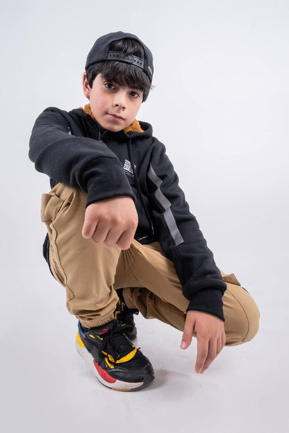 Teen Polerón Fullzipper Sherpa Shine Negro Gangster - Gangster