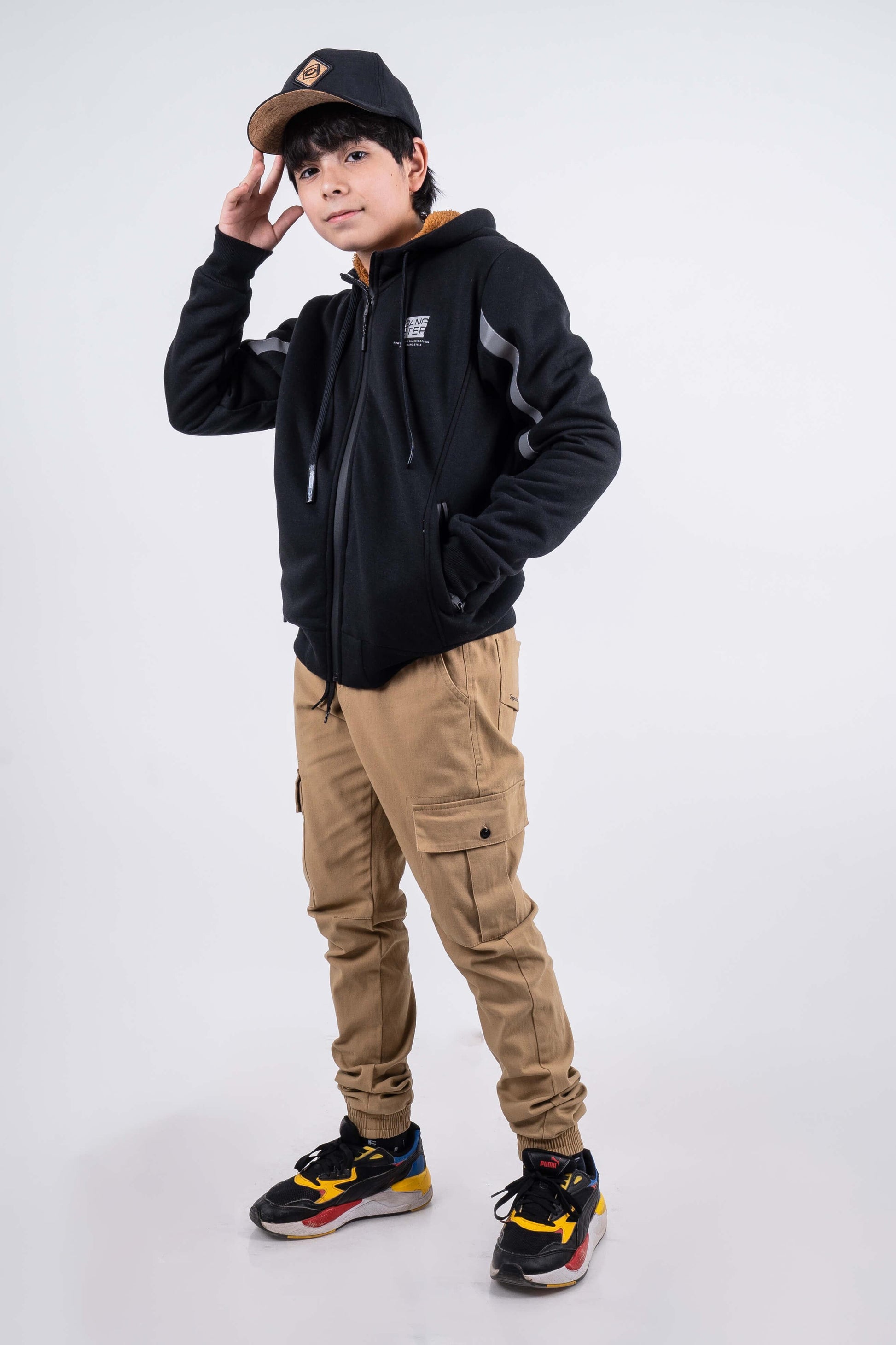 Teen Polerón Fullzipper Sherpa Shine Negro Gangster - Gangster
