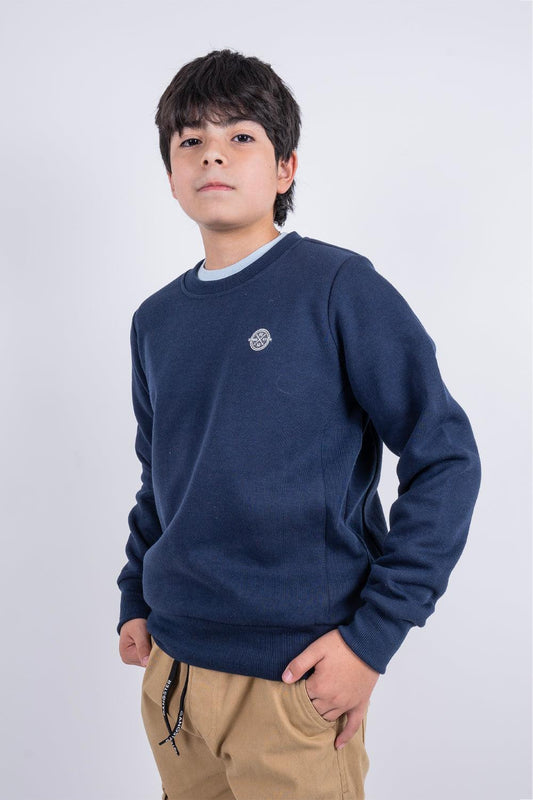 Teen Polerón Crew Fleece Crucial Azul Gangster - Gangster