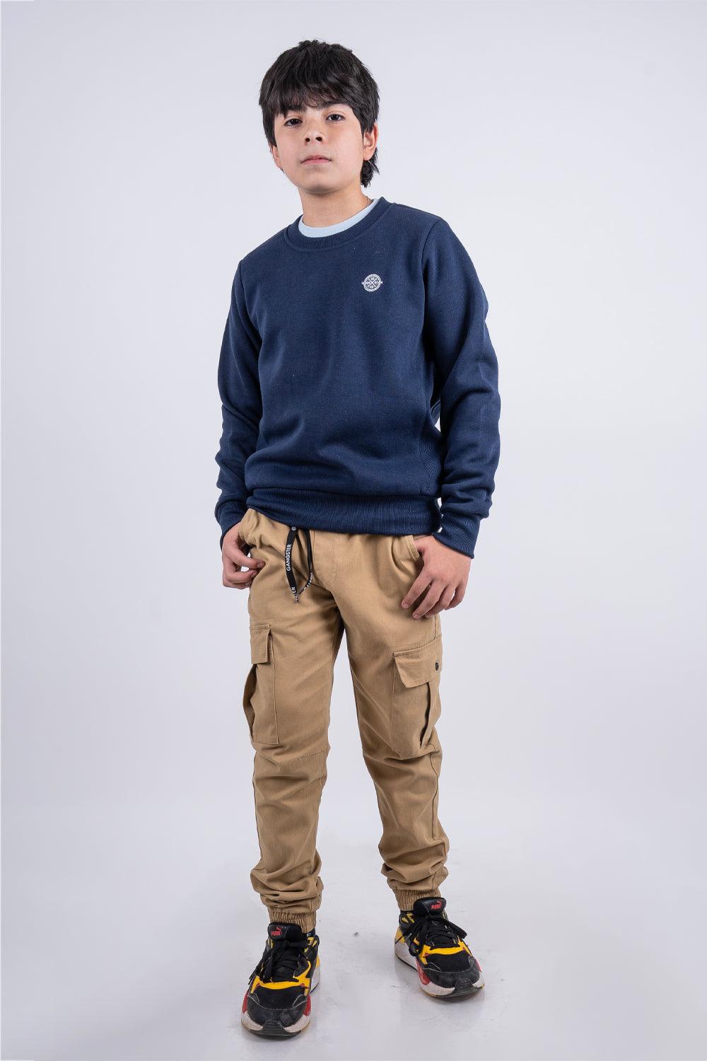 Teen Polerón Crew Fleece Crucial Azul Gangster - Gangster