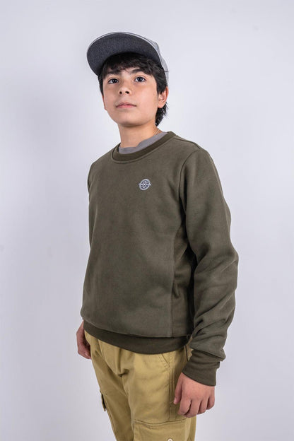 Teen Polerón Crew Fleece Crucial Verde Gangster - Gangster