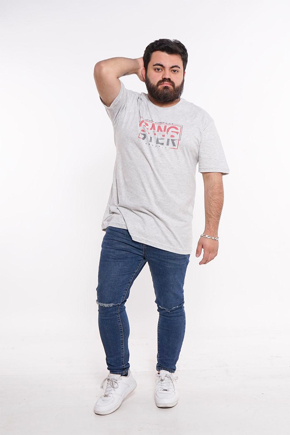 Plus Polera Mc Básica Luxe Gris Gangster - Gangster