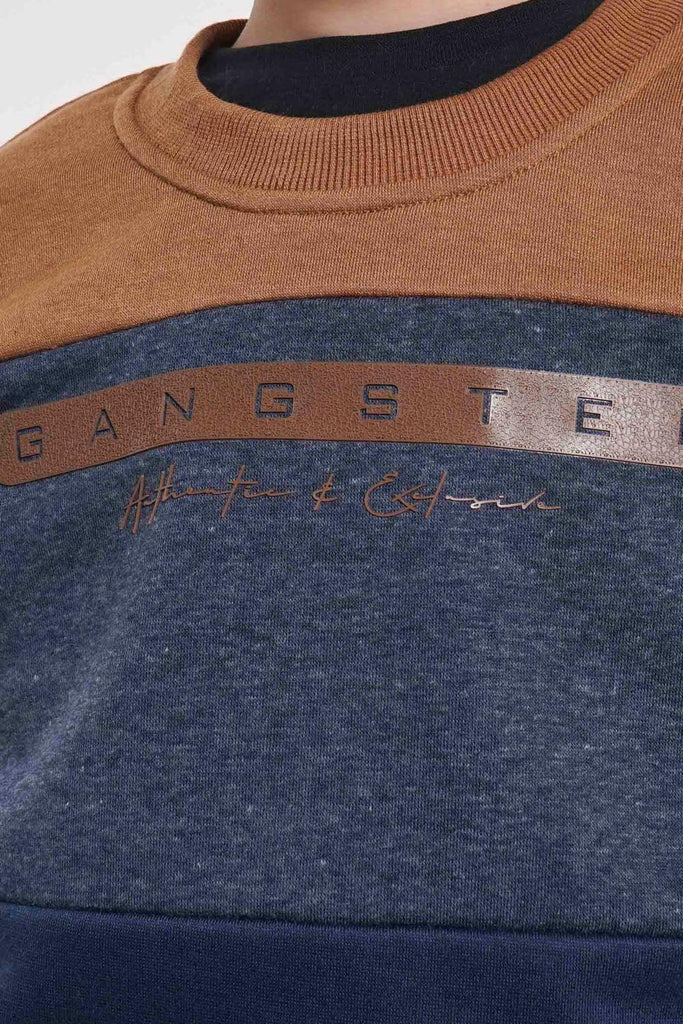 Teen Poleron Crew Front Logo Mostaza Gangster - Gangster