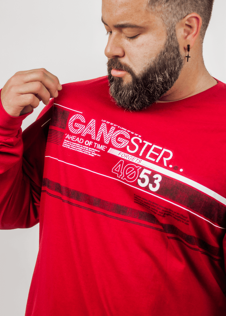 Plus Polera Manga Larga Time Rojo Gangster - Gangster