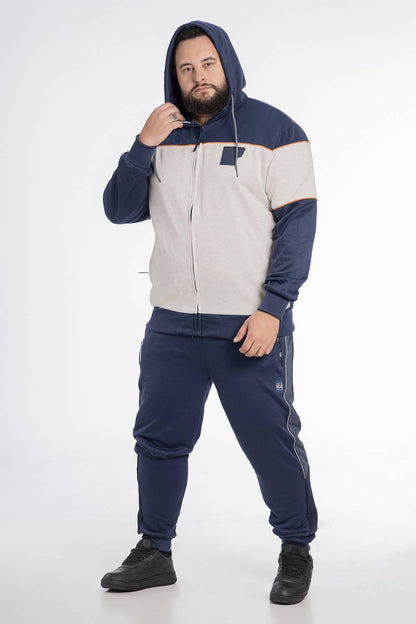 Plus Poleron Full Zipper Evolution Azul - Gangster