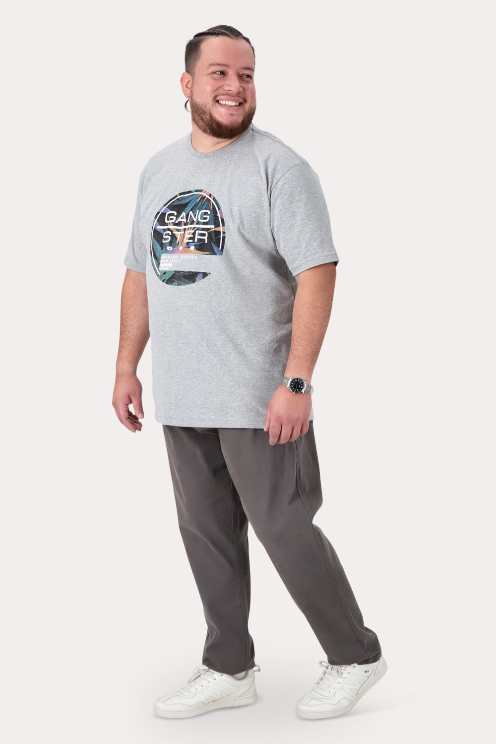 Plus Pantalon Canvas Liso Chester Gris