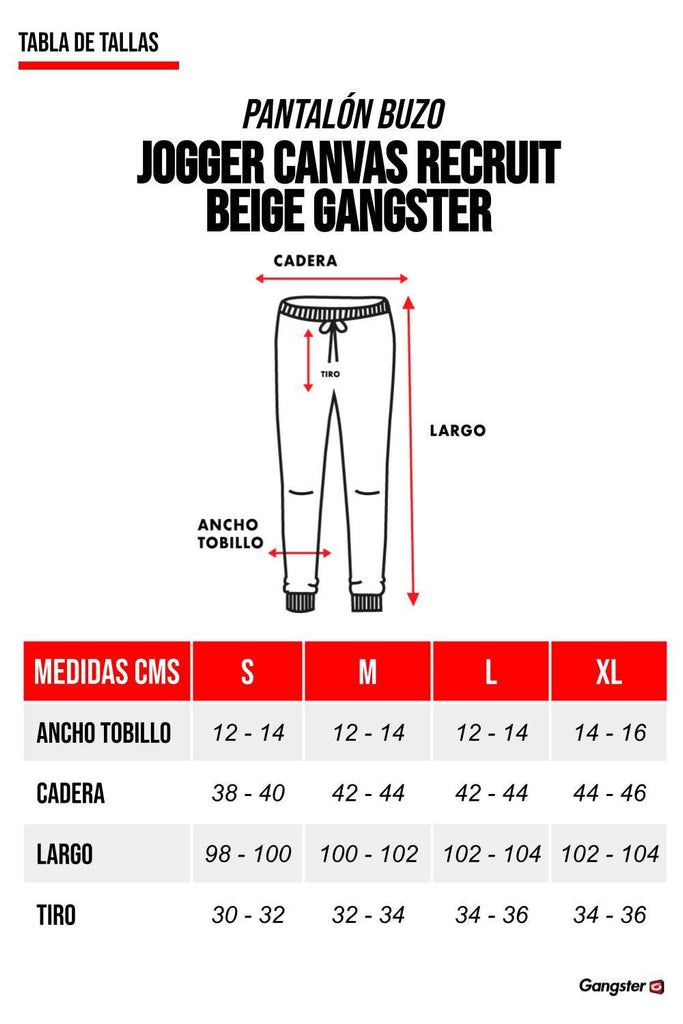 Pantalon Jogger Canvas Recruit Beige Gangster